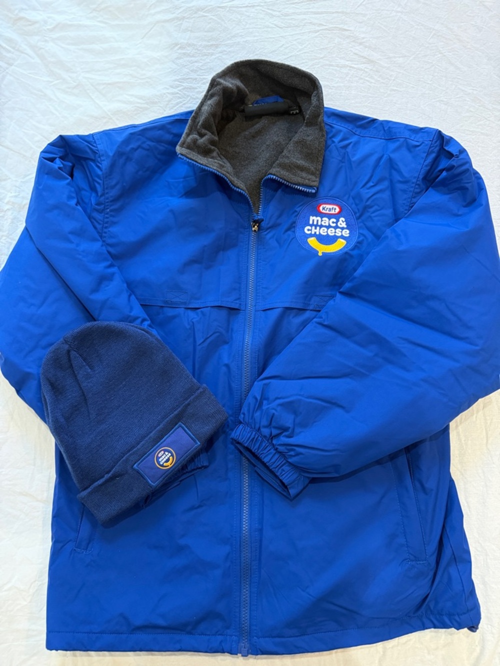 Kraft Mac & Cheese Blue Logo Jacket with Beanie